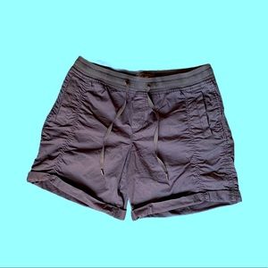 Eddie Bauer Hiking Shorts Cuff Grey Elastic-Waist